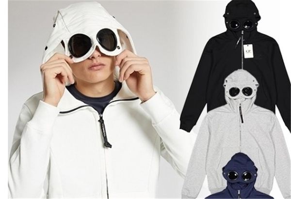 

19ss cp company hoodies mens women designer hoodie brand classic mens sweatshirts long sleeve casual coat with glasses size m-2xl b1015110t, Black