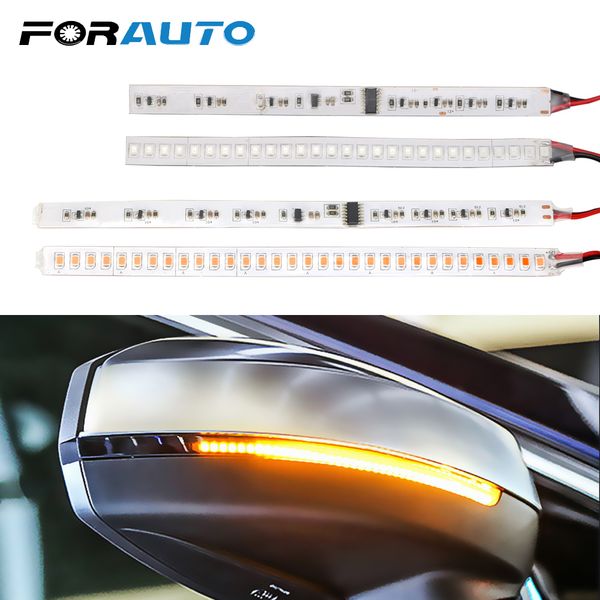 

forauto 1 pair auto rearview mirror indicator lamp car turn signal light flowing streamer strip moto water turn signal light