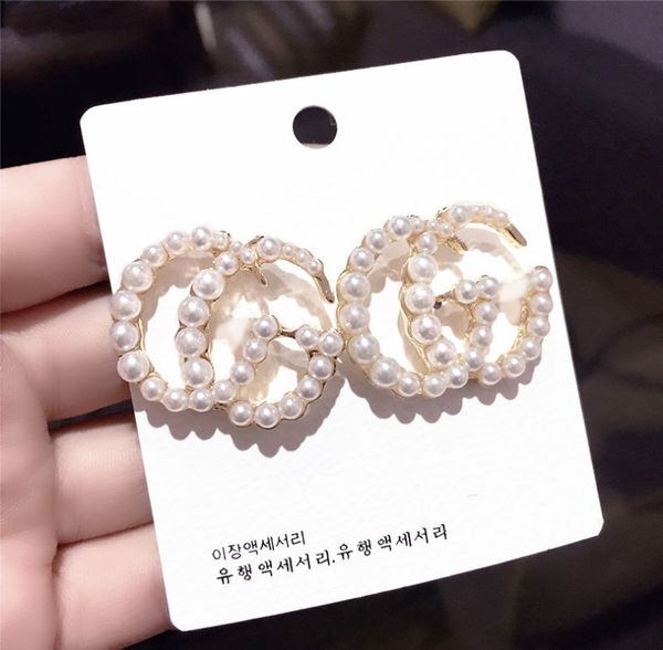 

2020 selling high-end earrings, high-end jewelry, pearl earrings, temperament, versatile, simple gifts, Golden