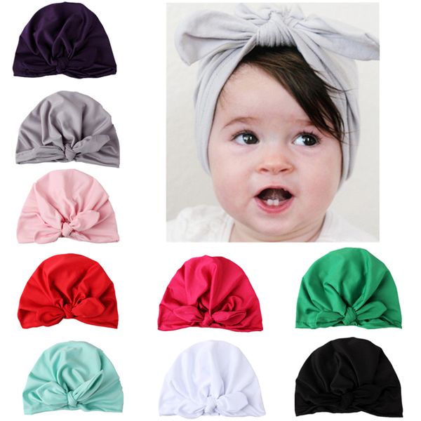 

baby headband hat toddler beanie caps bowknot turban headwrap children hair accessories baby turban beanie hat girls caps, Yellow