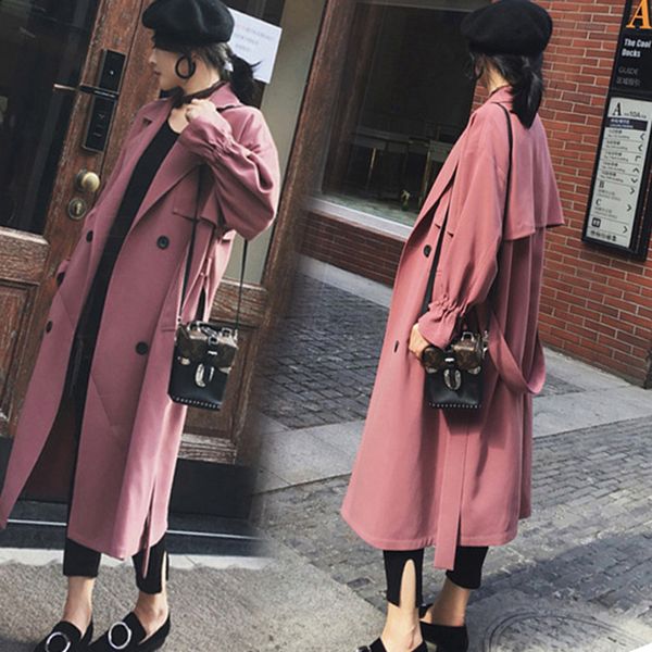 

fashion windbreaker coats 2019 new spring coat thin long women trench coats casual ladies outerwear, Tan;black