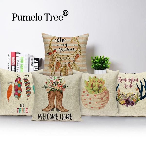 

площадь красочного кактус главного декоративная мягкое сиденье автомобиль наволочка льняного ананаса лоси теплой подушка almohada l (341