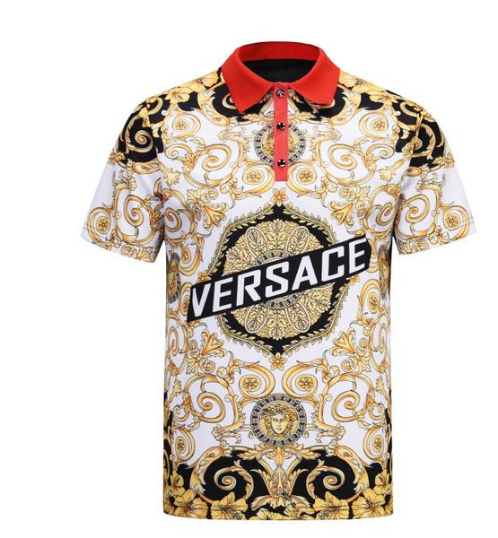 

New k tyle high treet nake little bee tiger print polo medu a men t hirt fa hion ca ual lim fit hirt embroidery triped polo hirt