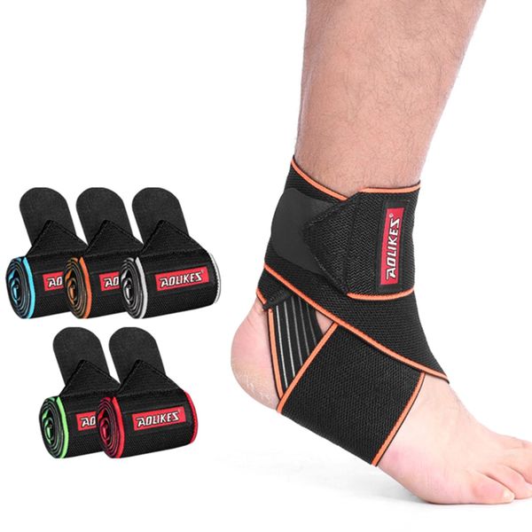 

1pc ankle support breathable adjustable anti-slip foot heel cover protective elastic wrap strap brace guard band fitness soccer, Blue;black