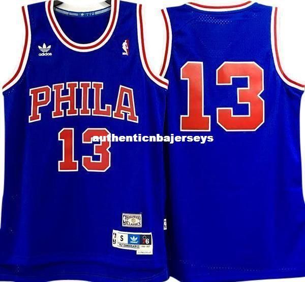 

wilt chamberlain #3 blue sewn vintage jersey mens vest size xs-6xl stitched basketball jerseys ncaa, Black;blue