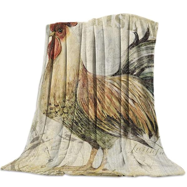 

retro rooster nap blanket super soft cozy coral fleece throw blanket bedspread for couch throw travel home textile