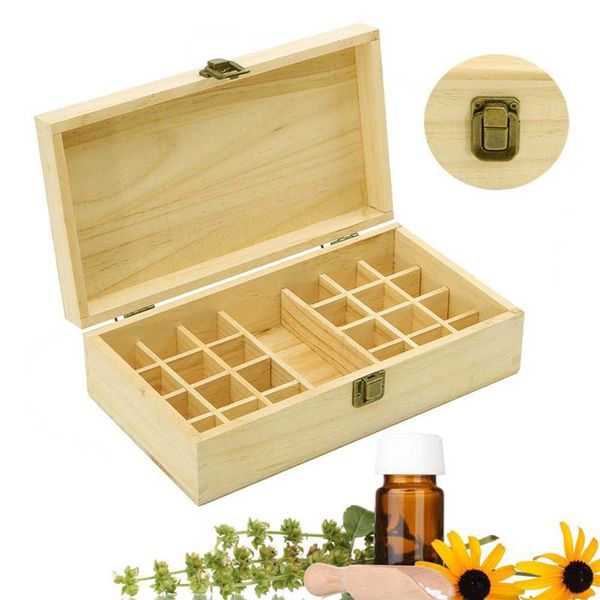 

25 holes essential oils wooden box 5ml /10ml /15ml bottles spa yoga club storage case organizer container