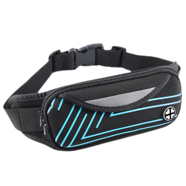 

waist bum bag fanny pack belt money for running jogging cycling phones sport running waterproof belt waist bag,blue+black