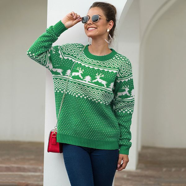 

christmas sweater kint sweater women winter 2019 autumn deer christmas ladies loose women sweaters and pullovers, White;black