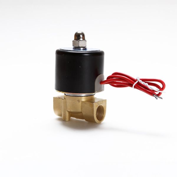 

igh quality 12v dc 3/8" electric brass solenoid valve water gas diesel new 2w040-10