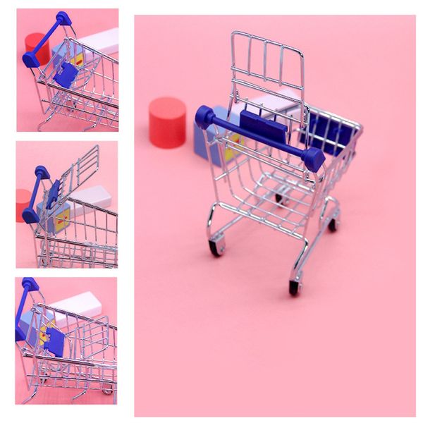 

stainless steel mini handcart supermarket shopping cart food holder kids toy