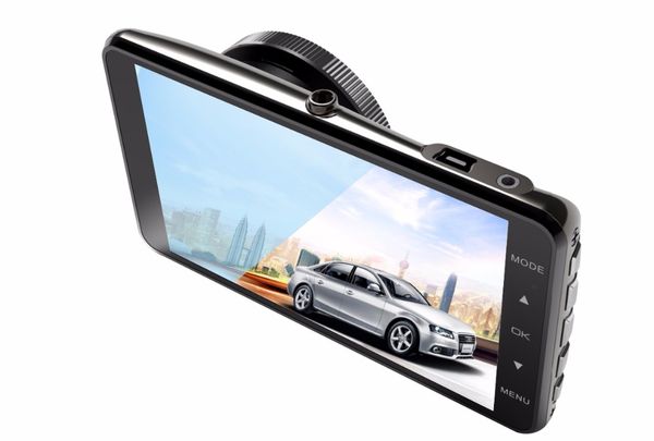 

4" car dvr night vision camera full hd 1080p dash cam dual lens auto registrator video recorder g-sensor backup rear view camera