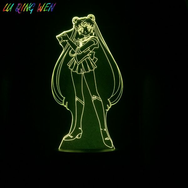 

sm sailor moon character led night light touch sensor decoration bedroom light girl kids usagi tsukino 3d night lamp bedside