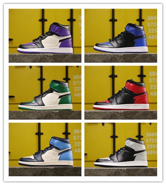 

wholesale new court purple 1s obsidian i royal pine green men women basketball shoes outdoor trainers good quality size 4-12