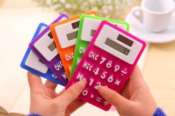 

multicolor solar silicone calculator fold rolled up portable calculators 200pcs / lot ing