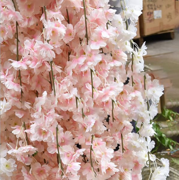 Acheter Soie Artificielle Fleur Fleurs De Cerisier Simulation Vigne Décoration De Mariage à La Main Fleur Guirlande Mariage Accueil Fête Décoratif