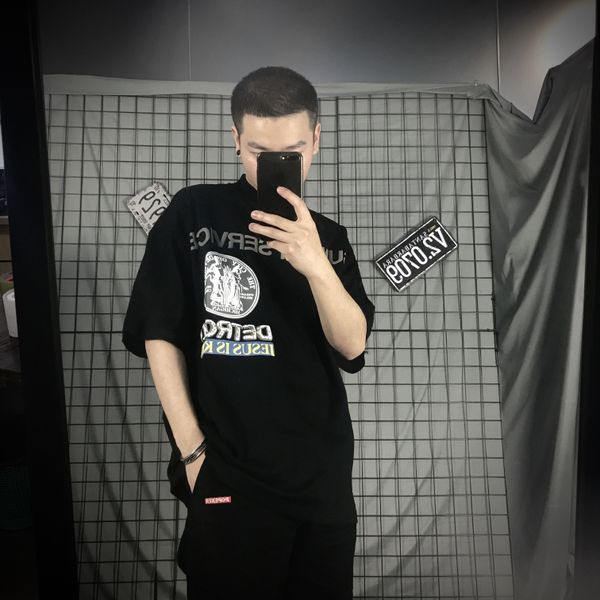 

популярная марка канье уэст дедушка иисус король альбом limited fog high street водолазки футболки с коротким рукавом, White;black