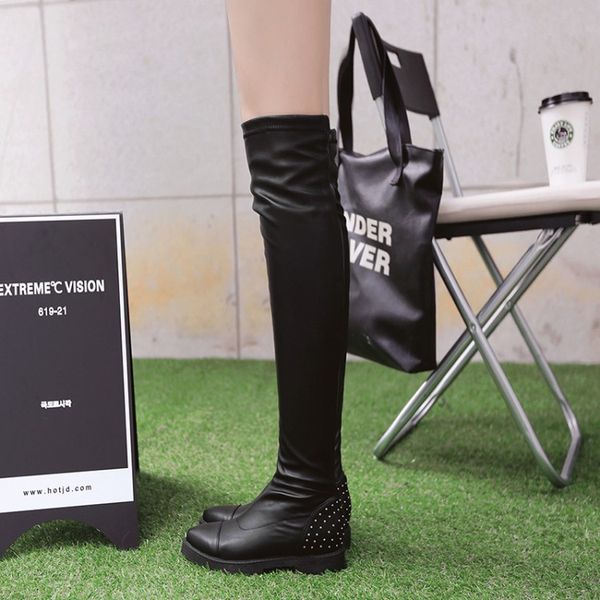 

boots big size 10 thigh high knee over the women ladies shoes woman winter, Black