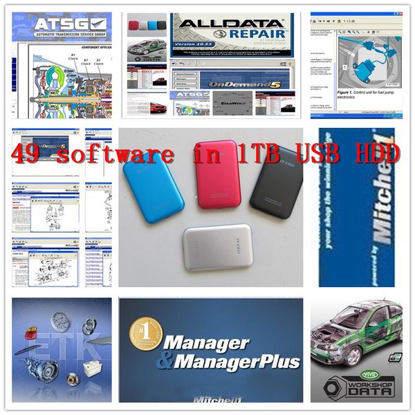 

auto repair software v10.53 alldata, mitchell, heavy duty trunk, atsg, vivid, elswin 49in1tb new hard disk dhl fast ship
