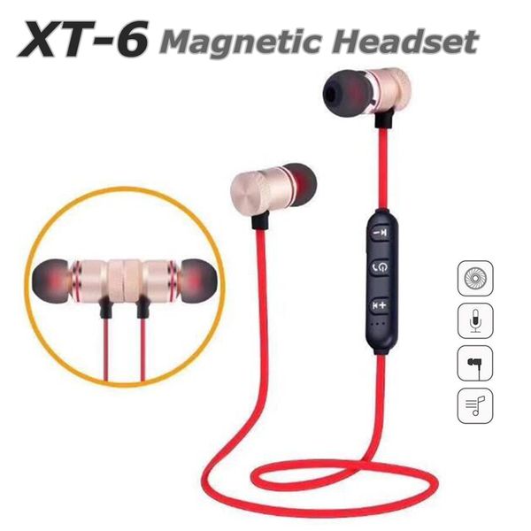 

XT-6 Bluetooth наушники Magnetic беспроводной Спортивные наушники-гарнитура BT 4.1 с микрофон