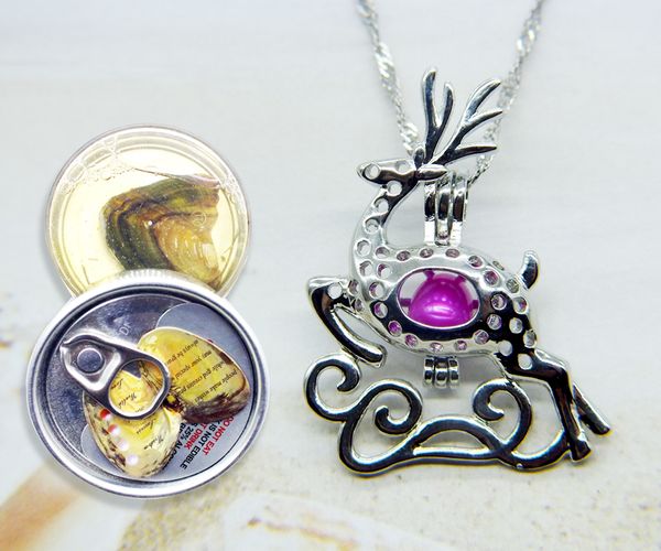 

christmas hope the pearl cages pendant necklace. and natural pearl oysters, Black