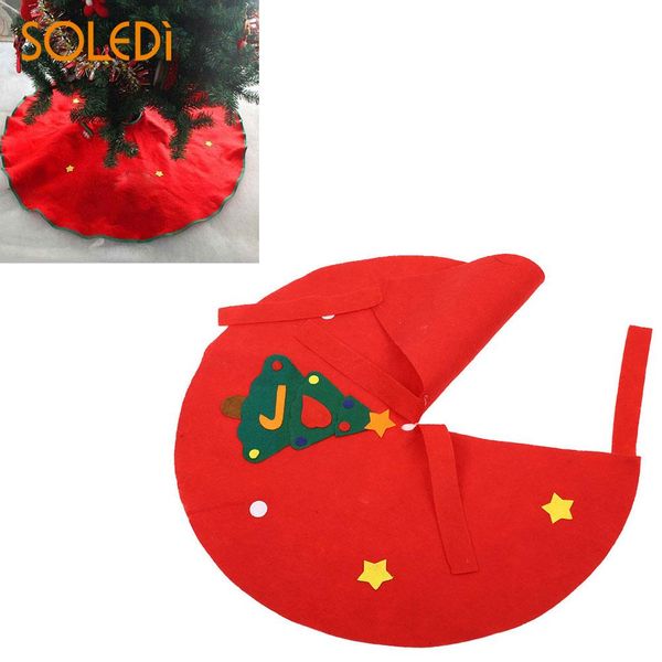 

red 90cm non-woven fabric christmas tree skirts aprons decoration creative