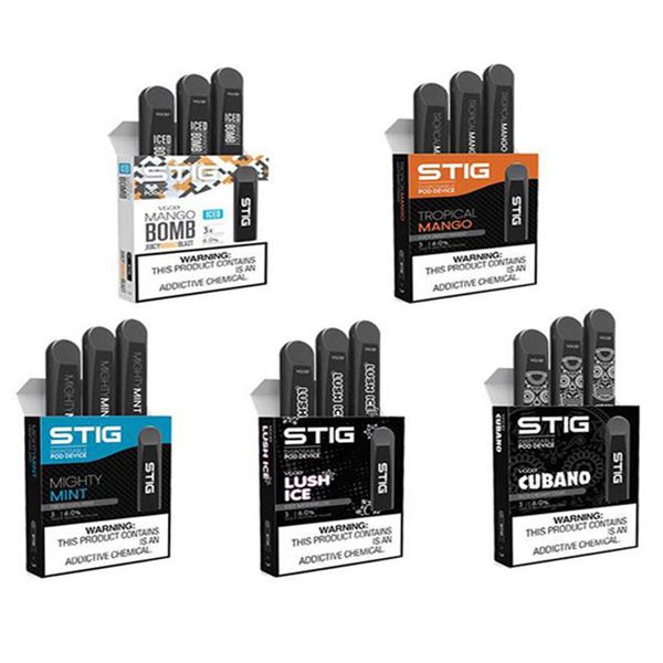 

VGOD STIG Disposable Pod Vape Pen Kit Built-in 270mAh Battery 1.2ml Cartridge Portable e cigarette 5 Flavors High Quality