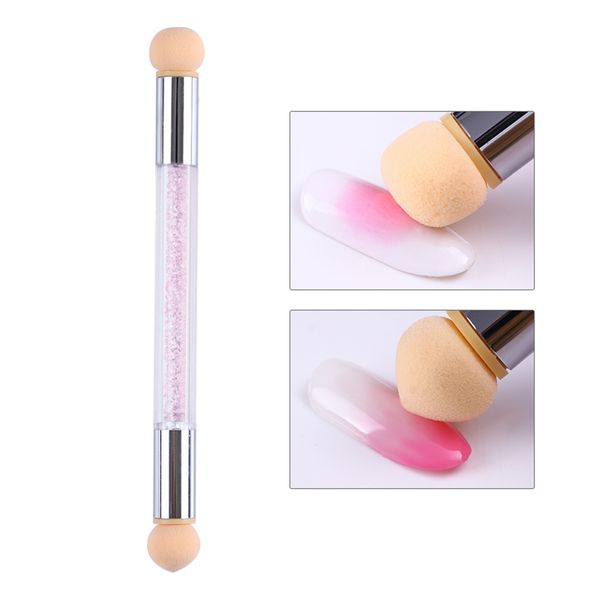 

beau gel glitter powder sponge nail brush rhinestone gradient painting pen manicure accessory tool double head nail tips brush, Yellow