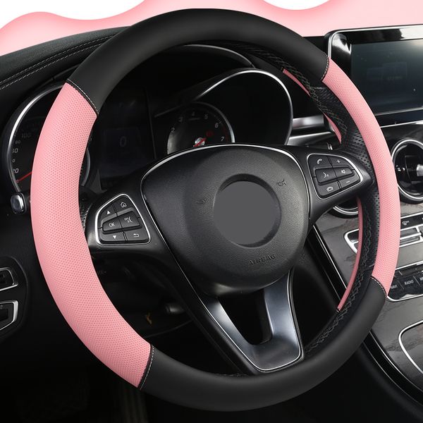 

car steering wheel cover 5 colors for woman girl breathable braid on the steering wheel funda volante universal auto car styling