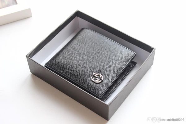 

with box 2020 men leather classic luxurys wallet casual short designers card holder holder pocket fashion wallets men wallet,0006, Red;black