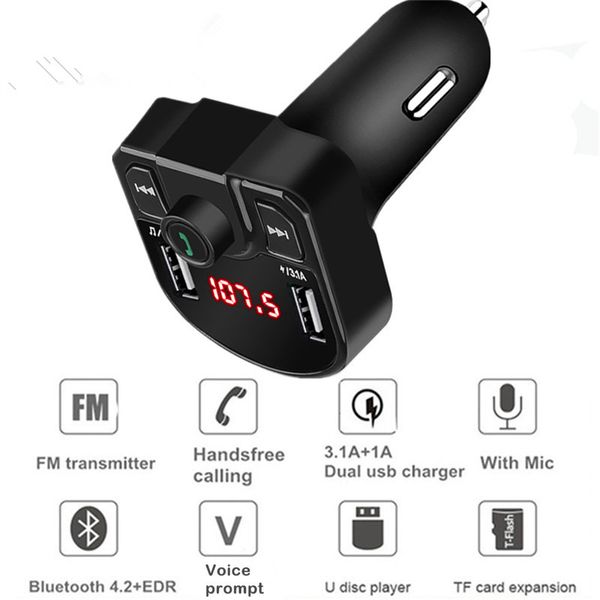 

Bluetooth 4.2 MP3-плеер Автомобильный комплект громкой связи Поддержка FM-передатчика TF к