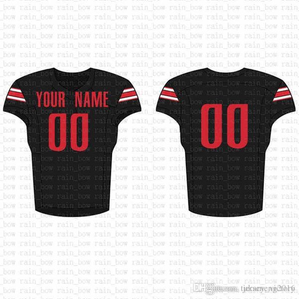 

2019 new custom football jersey mens embroidery logos 100% stitched sale b6, Black;red