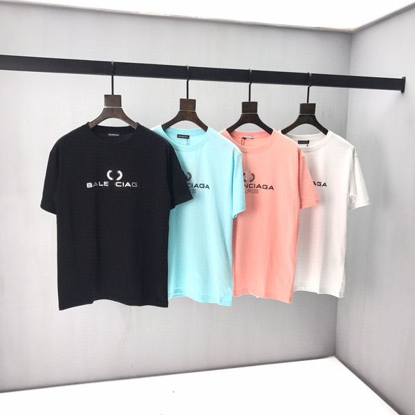 

2020ss spring and summer new high grade cotton printing short sleeve round neck panel t-shirt size m--xl-xxl-xxxl shirt tees size, White;black