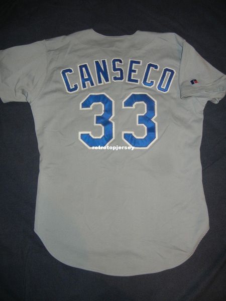 

retro russell athletic jose canseco #33 texas grey jersey a's mens stitched baseball jerseys, Black;blue