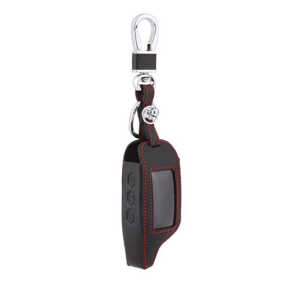 

case for keychain a93 a63 leather car alarm remote controller lcd keychain cover car accessories