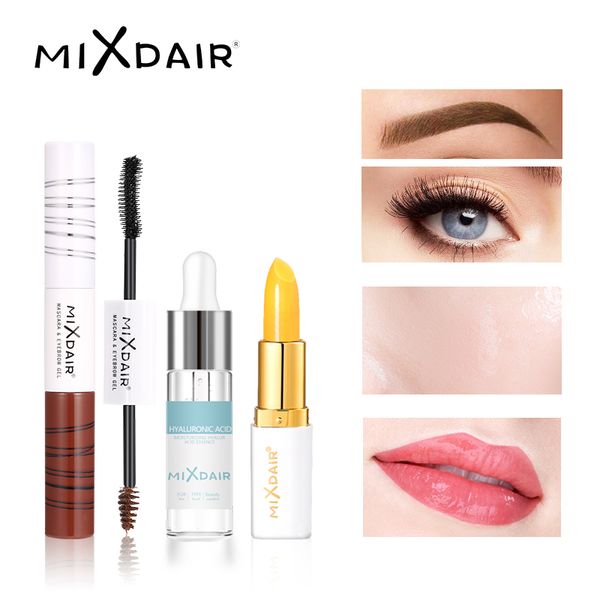 

mixdair 3 pcs/set makeup set maquiagem 2 in 1 mascara eyebrow gel lip facial serum cosmetic make up set with gift eyebrow