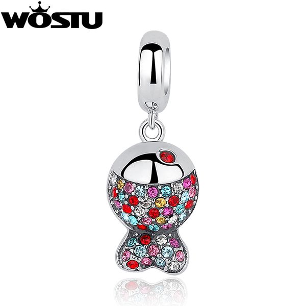 

2019 новый стиль стерлингового серебра 925 красочные рыбы шарм бисера fit оригинал wst ожерелье браслет аутентичные ювелирных изделий diy, Blue;slivery