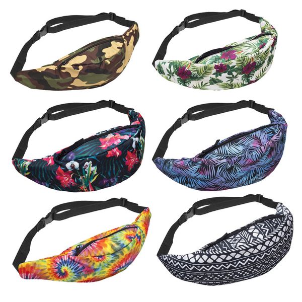 

fashion flower cute graffiti 3d print casual money fanny pack waist bag hip bum bag belt for women