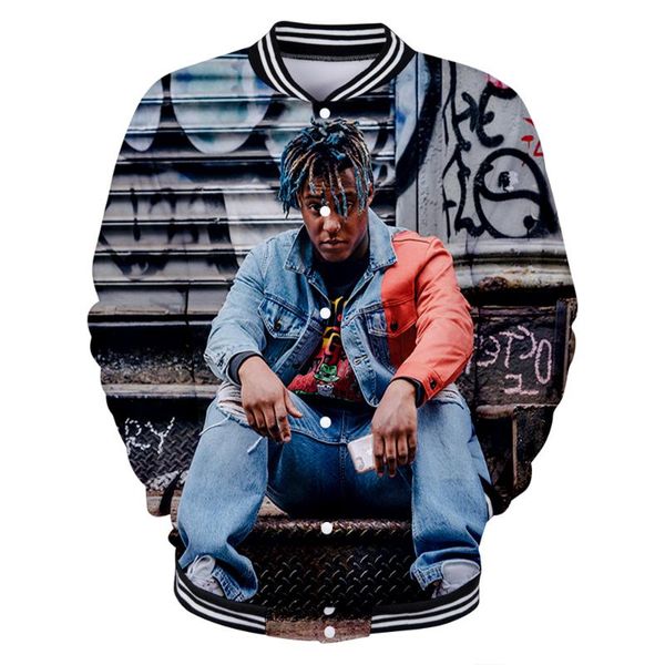

juice wrld 3d print clothes baseball jacket men women popular new fashion spring/autumn preppy style college sportswear clothing, Black;brown