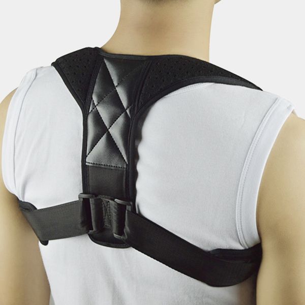 

posture correct back support belt corset back corrector clavicle support corrective posture clavicle correction spine braces, Black;blue