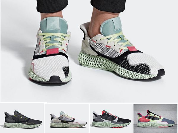 

new arrival triple black carbon zx 4000 futurecraft 4d mens running shoes ash green trainers for men women designer sports jogging sneakers