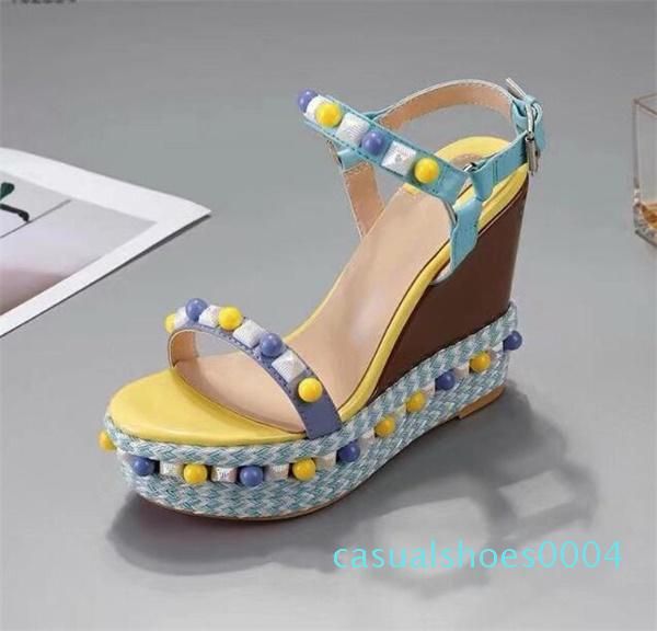 

designers red bottom sandals cataclou cork wedge shoes women espadrille pump summer sandals silver glitter-covered platform sandals ac04, Black