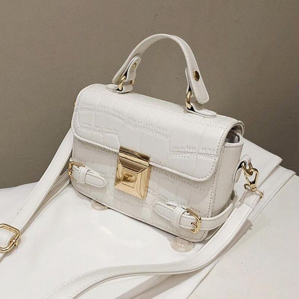 

crocodile pattern square tote bag 2020 fashion new high-quality pu leather women's designer handbag lock shoulder messenger bag