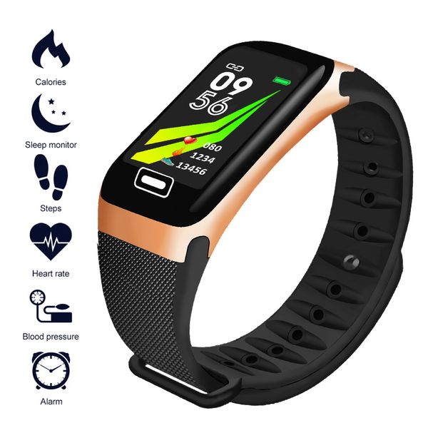 

wishdoit sport smart watch men ip67 waterproof fitness smart watch blood pressure heart rate monitor gold case for android ios, Slivery;brown