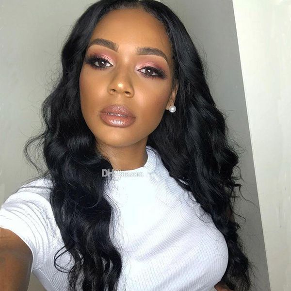 

360 парик шнурка pre щипковых человеческих волос естественная волна перуанский шнурка remy волос передние парики для афро-американских женщи, Black;brown