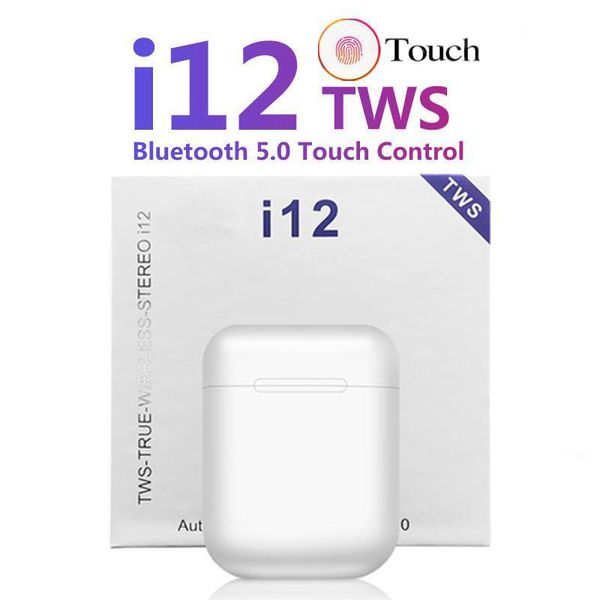 

i12 tws bluetooth 5.0 wireless bluetooth headset support headset seven color touch wireless headset earplug dhl transportation