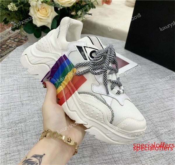 

fashion luxury designer women casual shoes billy rainbow sneakers trainers walking dress platform vintage dad shoes sneakers, Black