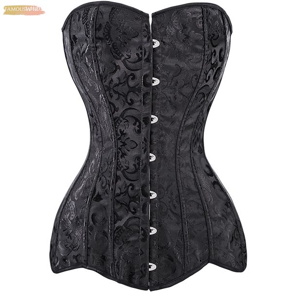 

white bridal everyday corselet long torso waist training corset lingrie bones overbust hourglass shaper body corset size xs-6xl 942#, Black;white