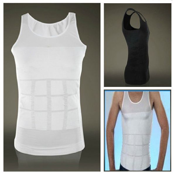 

men absorbant underwear body shaper belly cincher waist tights lose weight, White;black