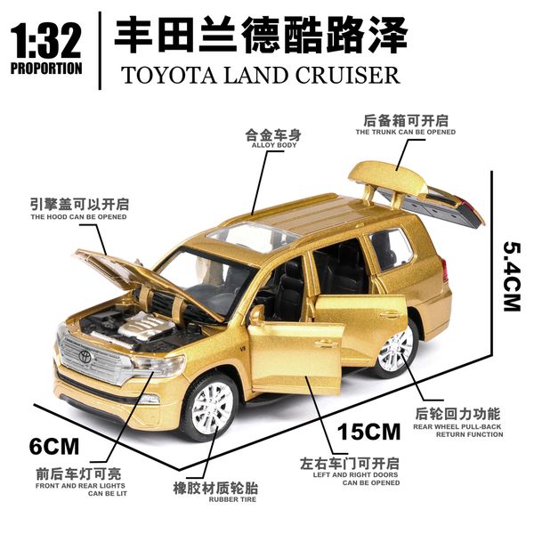 

in bulk] cool luze prado suv alloy off-road vehicle model six door sound and light warrior car toy